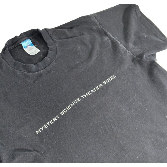 Vintage 1996 MYSTERY SCIENCE THEATER 3000 SERVO T-Shirt Black USA Made Mens XL - Picture 3 of 13
